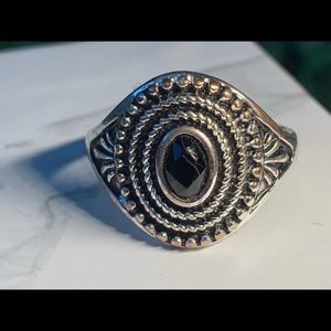 Black and Silver Ring